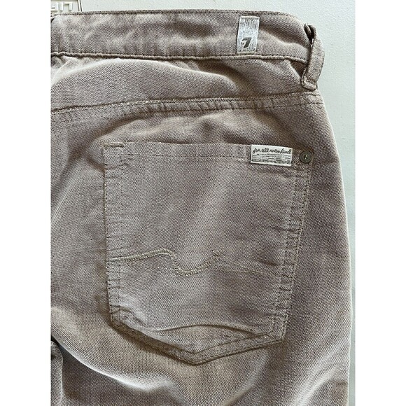 7 For All Mankind Jeans Men's 34 Standard Soft Button Tan Beige Measures 36x33 - Picture 6 of 11